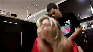 Young step Son Fucks his Hot stepMom nearby the Kitchen