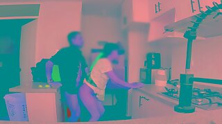 sobrina mexicana le gusta mamar la verga en la cocina