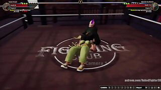 Karen Krash VS BOLDA the BEAST Naked Fighter 3D