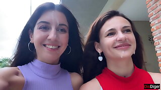 Cute Neighbors Suck Cock and Get Facial Cumshot be advisable for Public Cumwalk