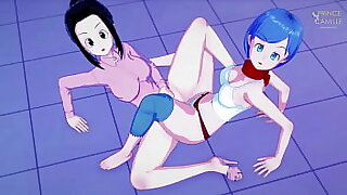 Bulma together with Milk horny MILFs have lesbian sex  Dragon Ball Super