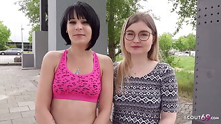 GERMAN SCOUT  ZWEI ZARTE BERLINER GIRLS ZU IHREM ERSTEN FFM DREIER ÜBERREDET