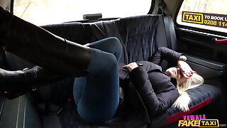 I Cede to George Bang Away on my Pussy almost my Cyclopean TITS OUT  Female Fake Taxi