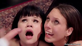 Asian together with unilluminated fuck in bdsm ffm