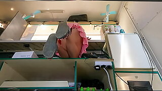 This bitch semblance firstclass when bending give up primarily a counter  hidden upskirt pov