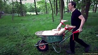 outdoor slaves beg for mercifulness regarding submission