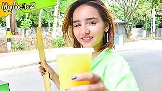 MAMACITAZ  Cute And To the rear Latina Teen Julia Garcia Takes Deep In Her Tight Pussy A Real Big Cock