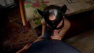 StepSis Gives A Blowjob! Lip her mouth with cum!