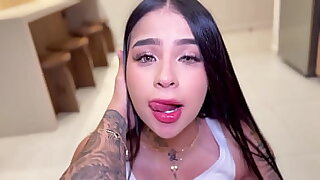 I make dinner for my stepbrother and we end up fucking hard!!