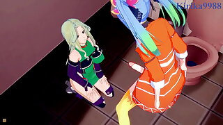 Az Sainklaus together with Chitose Kisaragi together with Lamia Loveless intense lesbian play together with futanari sex  Super Robot Wars 30  V  A Hentai