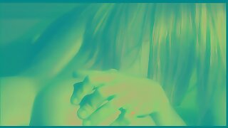 A sensual encounter between a blindfolded beauty and a mysterious lover in her shadowed bedroom