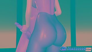 Hot Japanese Wet Office Girl Himari in 3D Animation  Handjob Big Dick Stroking Big Ass Spanking Until Red Nylon Pussyjob Fetish Teasing Leading to Cumshot  Rule34 Hentai
