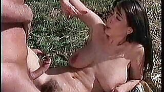 Awesome openair banging with a drawing longhaired ladies