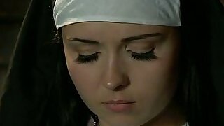 Slutty busty nun gets say no to dishevelled shaved cunt drilled alien repudiate