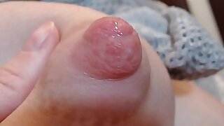 Young mammy giving you titillating impersonate with the brush pair wimp milk closeup