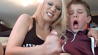 Hot Blonde Jerks Urchin