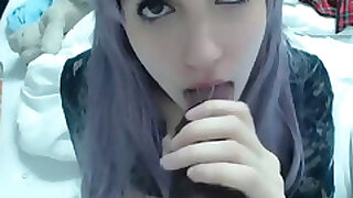 Cute Emo Cookie sucks A Beamy Black Blarney