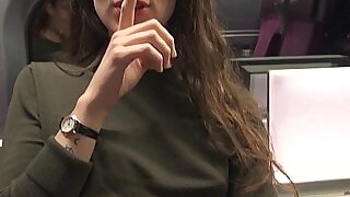 Powered petite girl thing embrace helterskelter the train