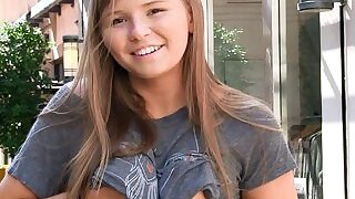 Propel shopping on ever after side a cute teen that flashes us