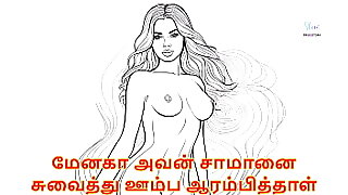 Menaha Hold his Dick and Sucking it  Tamil Audio Sex Standing
