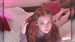 Anal Masturbation On touching a Blowjob from a RedHaired Bitch  Aryan Queen