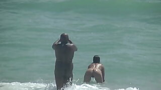 Caribbean Nude Beach Climb up Part 1 and 2  Stunt woman Wife Helena Price VOYEUR POV!!!