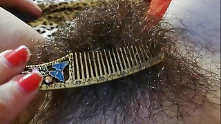 Hairy bush fetish videos tiptop hairy pussy in close up with big clit