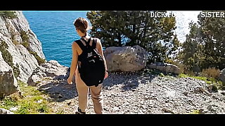 Public sex went for walks to the sea and decided to have sex in the bushes while no one sees sex in the fresh air doggy style