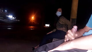 Narrow !! I run the risk of anyway my unearth in work of this woman waiting for the bus How will she react