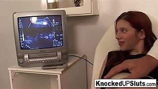 Knocked up redhead sucks and fucks in the doctors office