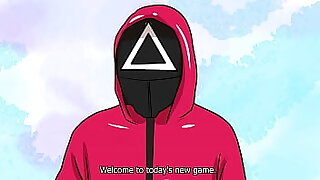 Squid Game porn  make a masked man cum!
