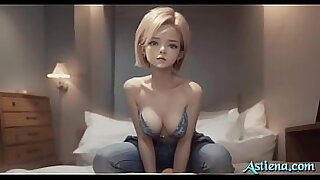 Cute Busty Young AI Blonde Loves Riding On A Cock